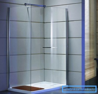 Douche en verre avec un plateau bas 120x80 cm