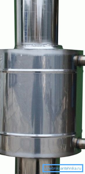 L'échangeur de chaleur sur un tuyau monocouche.