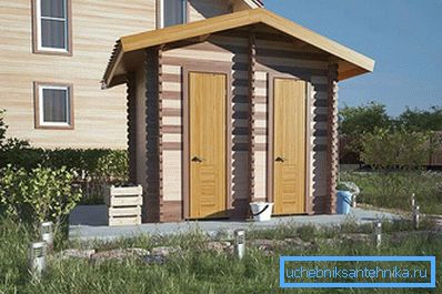 Toilette à la campagne avec deux cabines