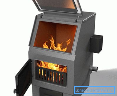 La chaudière électrique à propergol solide ne diffère pas extérieurement des analogues du bois simples.