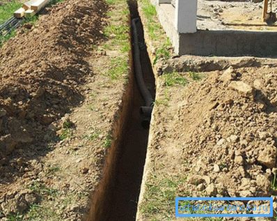 Pose dans le tuyau de drainage de la tranchée Pose dans le tuyau de drainage de la tranchée