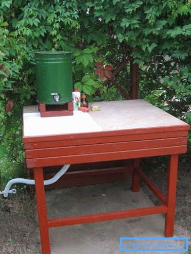 Lavabo sur seau émaillé extérieur Lavabo sur seau émaillé extérieur