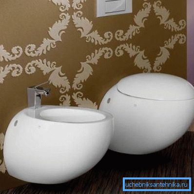 La cuvette et le bidet ressemblent à un œuf La cuvette et le bidet ressemblent à un œuf