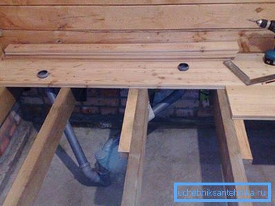 1198 Dispositif de vidange de plancher en bois