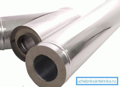 Tuyau de cheminée isolé en acier inoxydable.