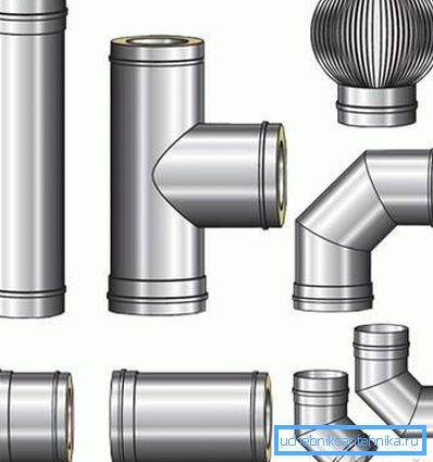 Tuyaux métalliques en acier inoxydable chauds pour l'installation de systèmes de ventilation.