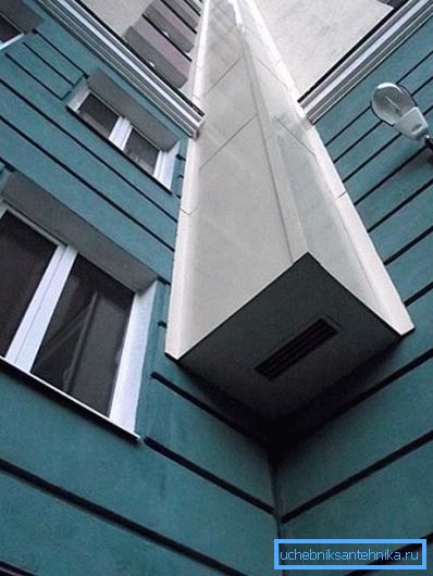 Boîte de ventilation installée à l'extérieur Boîte de ventilation installée à l'extérieur