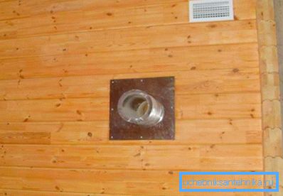 La ventilation dans la salle de bain d'une maison en bois devrait permettre un échange d'air à 50 m3 / h.