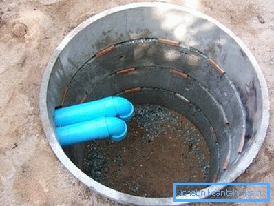 Fosse avec égouts et drainage au fond Fosse avec égouts et drainage au fond
