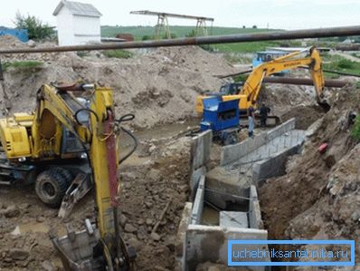 Pose de la base pour une construction à débit d'eau Pose de la base pour une construction à débit d'eau